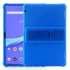 For Lenovo Tab M10 Tablet PC Silicone Protective Case with Invisible Bracket(Dark Blue) - 1