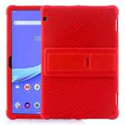 For Lenovo Tab M10 Tablet PC Silicone Protective Case with Invisible Bracket(Red) - 1
