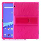 For Lenovo Tab E10 Tablet PC Silicone Protective Case with Invisible Bracket(Rose Red) - 1