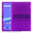 For Lenovo Tab E10 Tablet PC Silicone Protective Case with Invisible Bracket(Purple) - 1