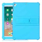 For iPad 6 (9.7 Universal) Tablet PC Silicone Protective Case with Invisible Bracket(Sky Blue) - 1