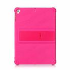 For iPad 6 (9.7 Universal) Tablet PC Silicone Protective Case with Invisible Bracket(Rose Red) - 3