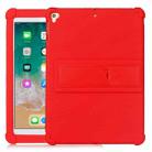 For iPad 6 (9.7 Universal) Tablet PC Silicone Protective Case with Invisible Bracket(Red) - 1