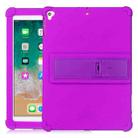 For iPad 6 (9.7 Universal) Tablet PC Silicone Protective Case with Invisible Bracket(Purple) - 1