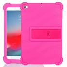 For iPad mini 5 / 4 Tablet PC Silicone Protective Case with Invisible Bracket(Rose Red) - 1