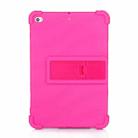 For iPad mini 5 / 4 Tablet PC Silicone Protective Case with Invisible Bracket(Rose Red) - 3