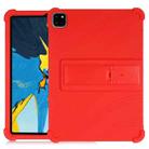 For iPad Pro 11 inch （2018） Tablet PC Silicone Protective Case with Invisible Bracket(Red) - 1