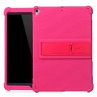 For iPad 10.2 / 10.5 Tablet PC Silicone Protective Case with Invisible Bracket(Rose Red) - 1