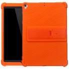 For iPad 10.2 / 10.5 Tablet PC Silicone Protective Case with Invisible Bracket(Orange) - 1