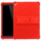 For iPad 10.2 / 10.5 Tablet PC Silicone Protective Case with Invisible Bracket(Red) - 1