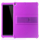 For iPad 10.2 / 10.5 Tablet PC Silicone Protective Case with Invisible Bracket(Purple) - 1