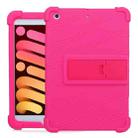 For iPad mini 3 / 2 / 1 Tablet PC Silicone Protective Case with Invisible Bracket(Rose Red) - 1