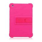 For iPad mini 3 / 2 / 1 Tablet PC Silicone Protective Case with Invisible Bracket(Rose Red) - 3