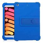 For iPad mini 3 / 2 / 1 Tablet PC Silicone Protective Case with Invisible Bracket(Dark Blue) - 1
