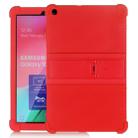 For Galaxy Tab A 10.1 (2019) T510 Tablet PC Silicone Protective Case with Invisible Bracket(Red) - 1