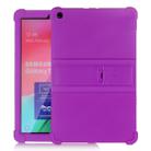 For Galaxy Tab A 10.1 (2019) T510 Tablet PC Silicone Protective Case with Invisible Bracket(Purple) - 1