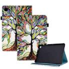 For Samsung Galaxy Tab A8 10.5 X200 / X205 Colored Drawing Stitching Elastic Band Leather Smart Tablet Case(Life Tree) - 1