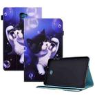 For Samsung Galaxy Tab A 10.1 2016 T580 Colored Drawing Stitching Elastic Band Leather Smart Tablet Case(Bubble Cat) - 1