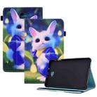 For Samsung Galaxy Tab A 10.1 2016 T580 Colored Drawing Stitching Elastic Band Leather Smart Tablet Case(Cute Rabbit) - 1