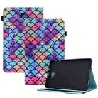 For Samsung Galaxy Tab A 10.1 2016 T580 Colored Drawing Stitching Elastic Band Leather Smart Tablet Case(Wavy Pattern) - 1