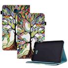 For Samsung Galaxy Tab A 10.1 2016 T580 Colored Drawing Stitching Elastic Band Leather Smart Tablet Case(Life Tree) - 1