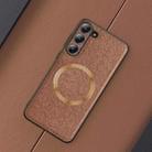 For Samsung Galaxy S23 5G CD Texture Magsafe Magnetic Suction Phone Case(Khaki Brown) - 1