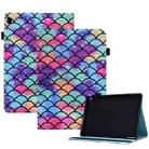 For Lenovo Tab M10 Colored Drawing Stitching Elastic Band Leather Smart Tablet Case(Wavy Pattern) - 1