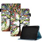 For Amazon Kindle 11th 2022 Colored Drawing Stitching Elastic Band Leather Smart Tablet Case(Life Tree) - 1