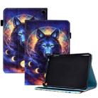 For Amazon Kindle Fire HD 8 2022 / 2020 Colored Drawing Stitching Elastic Band Leather Smart Tablet Case(Space Wolf) - 1
