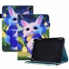 For Amazon Kindle Fire HD 8 2022 / 2020 Colored Drawing Stitching Elastic Band Leather Smart Tablet Case(Cute Rabbit) - 1