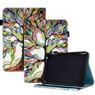 For Amazon Kindle Fire HD 8 2022 / 2020 Colored Drawing Stitching Elastic Band Leather Smart Tablet Case(Life Tree) - 1