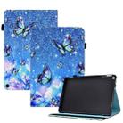 For Amazon Kindle Fire HD 10 2021 Colored Drawing Stitching Elastic Band Leather Smart Tablet Case(Butterfly) - 1