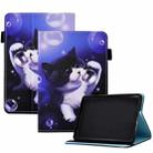 For Amazon Kindle Paperwhite 5 Colored Drawing Stitching Elastic Band Leather Smart Tablet Case(Bubble Cat) - 1