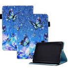 For Amazon Kindle Paperwhite 4/3/2/1 Colored Drawing Stitching Elastic Band Leather Smart Tablet Case(Butterfly) - 1