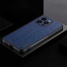 For iPhone 14 Pro Max TPU + PC + PU Tree Texture Shockproof Full Coverage Protective Phone Case(Blue) - 1