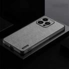 For iPhone 14 Pro Max TPU + PC + PU Tree Texture Shockproof Full Coverage Protective Phone Case(Grey) - 1