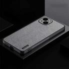 For iPhone 14 Plus TPU + PC + PU Tree Texture Shockproof Full Coverage Protective Phone Case(Grey) - 1