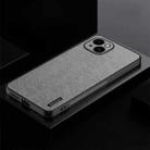 For iPhone 14 TPU + PC + PU Tree Texture Shockproof Full Coverage Protective Phone Case(Grey) - 1