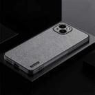 For iPhone 13 TPU + PC + PU Tree Texture Shockproof Full Coverage Protective Phone Case(Grey) - 1