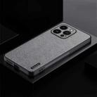 For iPhone 12 Pro TPU + PC + PU Tree Texture Shockproof Full Coverage Protective Phone Case(Grey) - 1