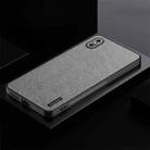 For iPhone XS Max TPU + PC + PU Tree Texture Shockproof Full Coverage Protective Phone Case(Grey) - 1