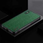 For iPhone X TPU + PC + PU Tree Texture Shockproof Full Coverage Protective Phone Case(Green) - 1