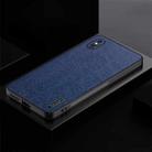 For iPhone X TPU + PC + PU Tree Texture Shockproof Full Coverage Protective Phone Case(Blue) - 1