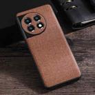 For OnePlus Ace 2 Cloth Texture PU + TPU Phone Case(Brown) - 1