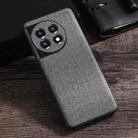 For OnePlus 11 Cloth Texture PU + TPU Phone Case(Grey) - 1