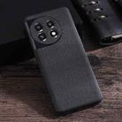 For OnePlus 11 Cloth Texture PU + TPU Phone Case(Black) - 1