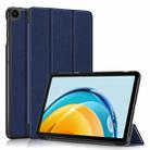 For Huawei Matepad SE 10.4 2022 Custer Pure Color 3-Fold Holder Leather Tablet Case(Dark Blue) - 1