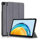 For Huawei Matepad SE 10.4 2022 Custer Pure Color 3-Fold Holder Leather Tablet Case(Grey) - 1