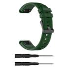 For Garmin Fenix5 (22mm) Silicone Watch Band(Army Green) - 1