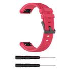 For Garmin Fenix5 (22mm) Silicone Watch Band(Rose Red) - 1